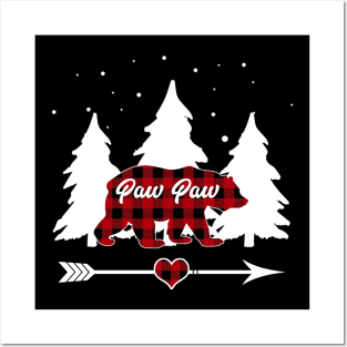 Paw Paw Bear Buffalo Plaid Christmas Matching Family Pajama Posters and Art